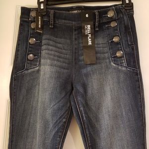 Express bell flare mid rise jeans